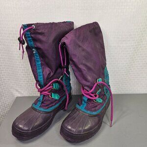 Vintage Sorel Women's Winter Boots Size 9 Purple Teal Waterproof